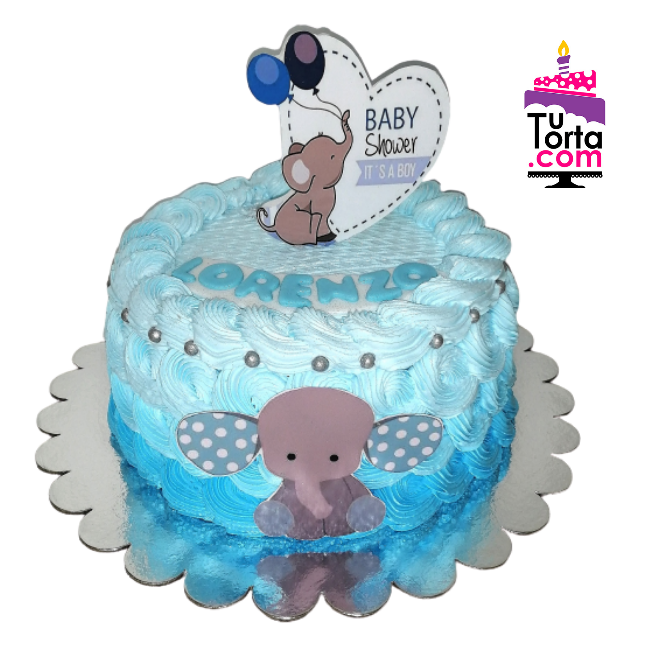 Cuidado Inyección doble Torta Baby Shower en Crema – TuTorta.com Bogotá – Tortas temáticas,  decoradas para cumpleaños a domicilio